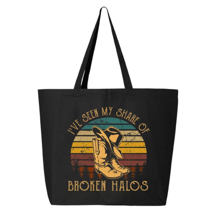 Ive Seen My Share Of Broken Halos Cowboy Boots Country Music 25L Jumbo Tote