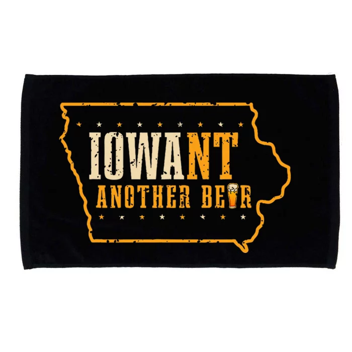 Iowa State Map I Want Another Beer Funny Drinking Microfiber Hand Towel