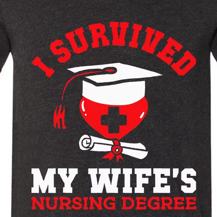 I Survived My WifeS Nursing Degree Nurse Rn Graduation 2024 V-Neck T-Shirt