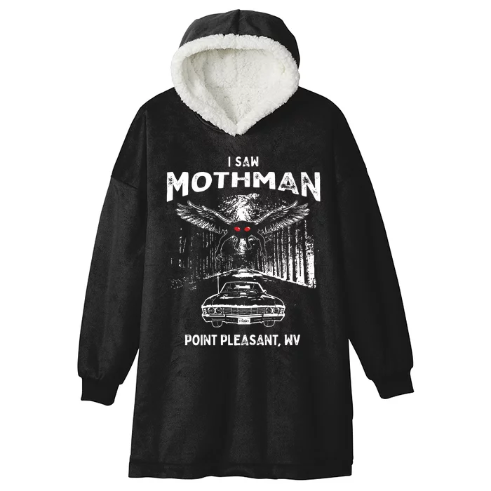 I Saw Mothman In Point Pleasant West Virginia Cryptid Hooded Wearable Blanket