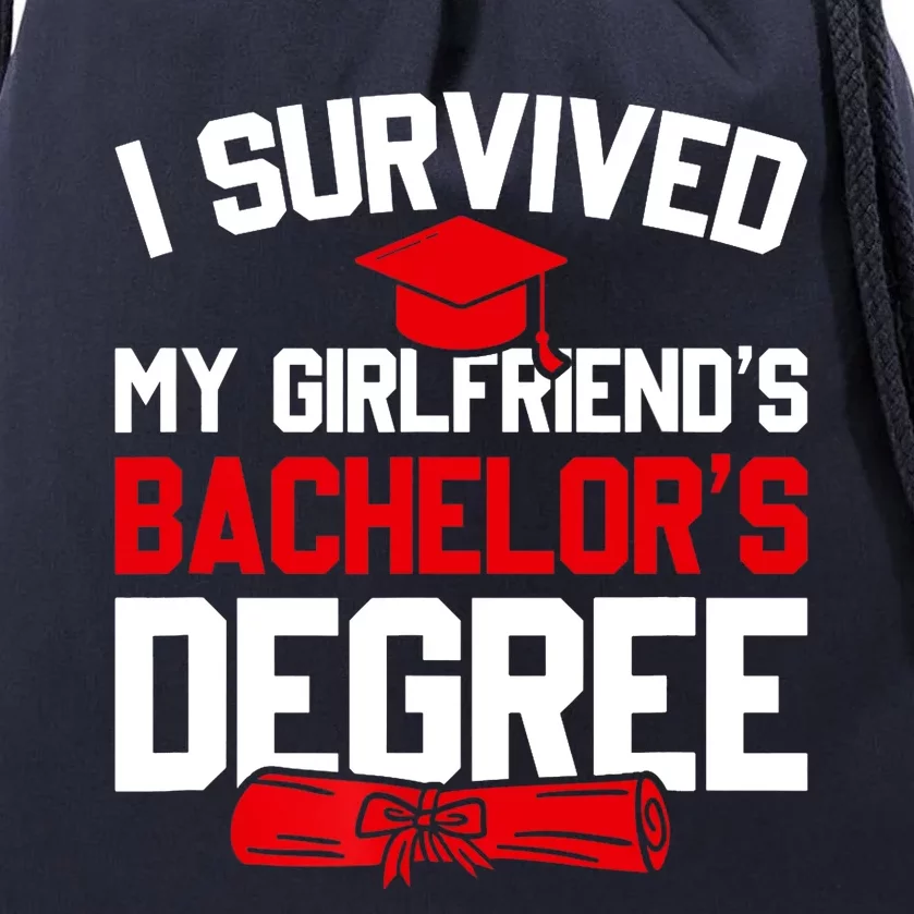 I Survived My Girlfriend's Bachelor's Degree, Graduation Drawstring Bag