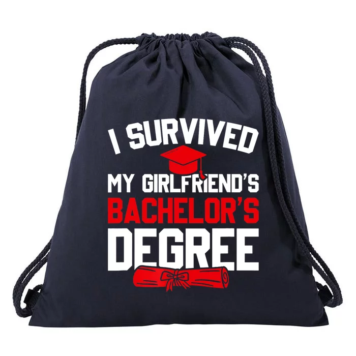 I Survived My Girlfriend's Bachelor's Degree, Graduation Drawstring Bag