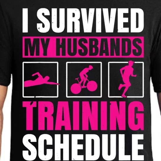 I Survived My Husbands Training Schedule Triathlon Pajama Set