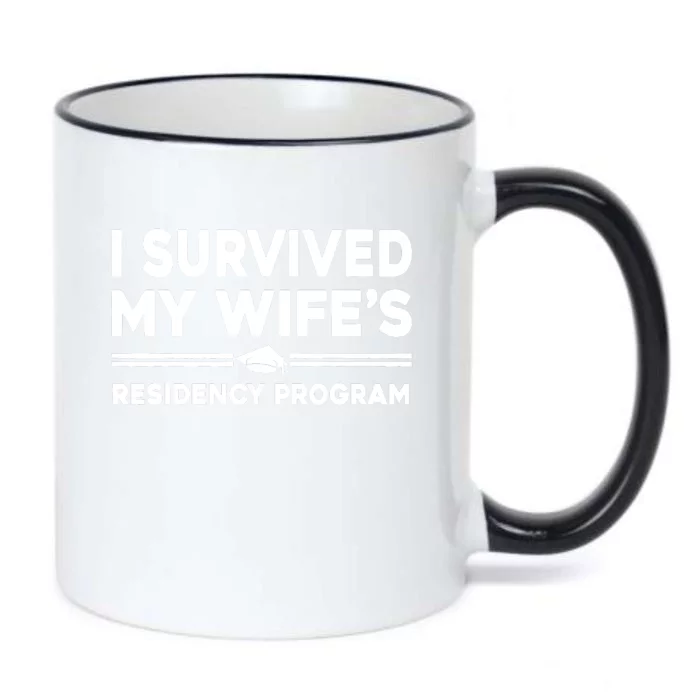 I Survived My Wifes Residency Program Medical Graduation Black Color Changing Mug