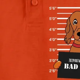 Irish Setter Mug Shot Bad Dog Mom Dad Gift Dry Zone Grid Performance Polo