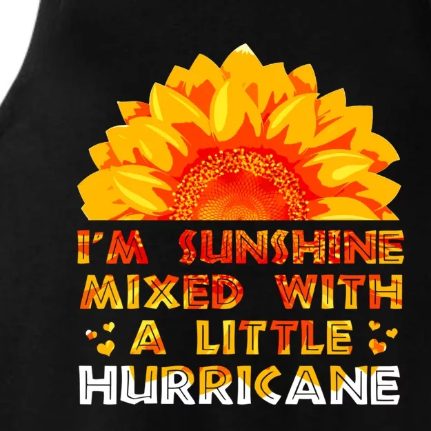 I'm Sunshine Mixed With Little Hurricane Gift Ladies Tri-Blend Wicking Tank