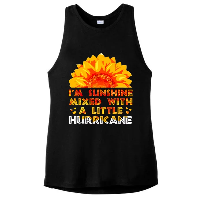 I'm Sunshine Mixed With Little Hurricane Gift Ladies Tri-Blend Wicking Tank