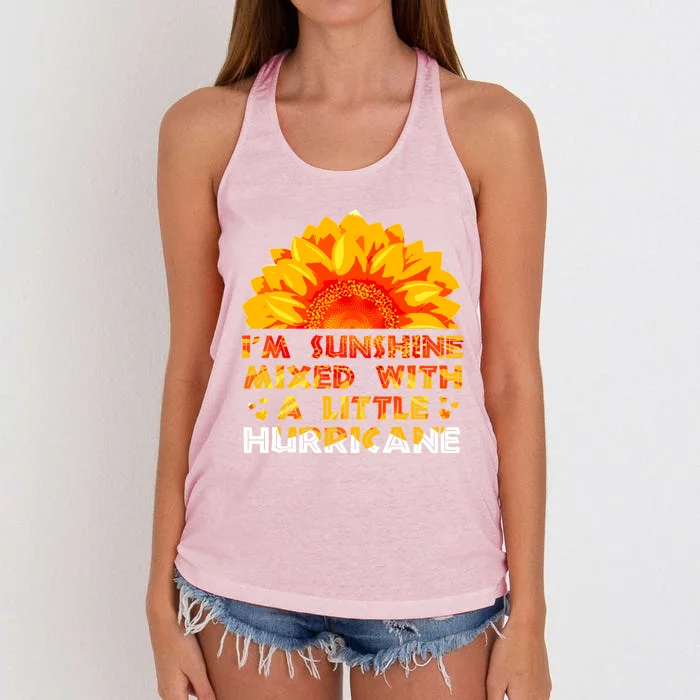 I'm Sunshine Mixed With Little Hurricane Gift Women's Knotted Racerback Tank