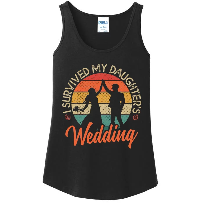 I Survived My DaughterS Wedding Funny Parents Of The Bride Ladies Essential Tank