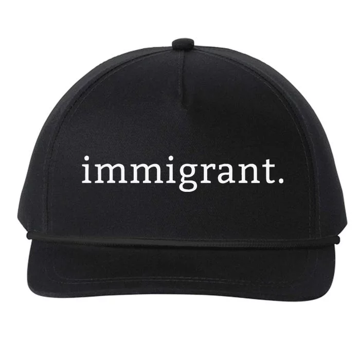 Immigrant Simple Minimalist Antitrump Antiracism Snapback Five-Panel Rope Hat