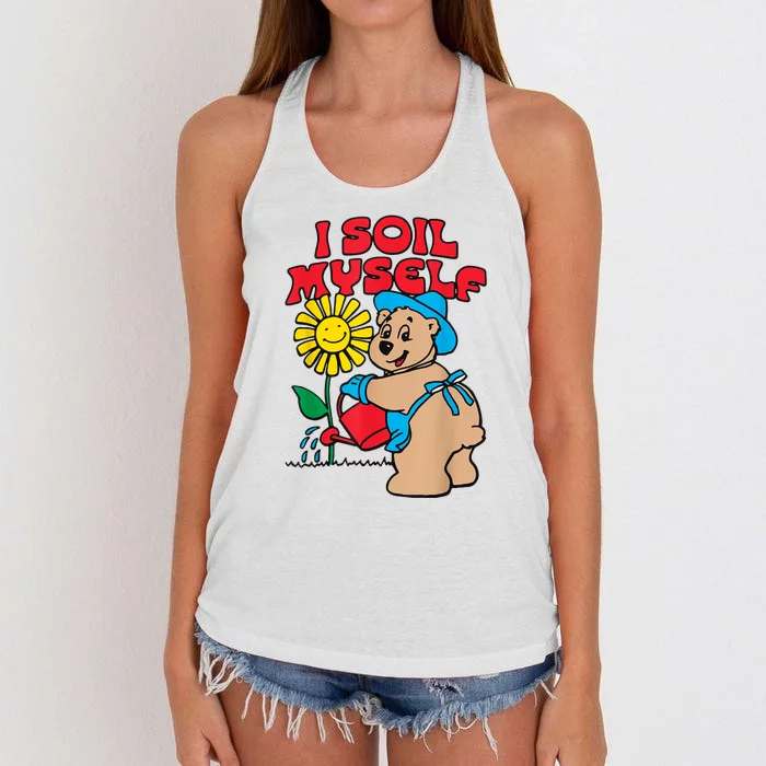 I Soil Myself Bear Women's Knotted Racerback Tank