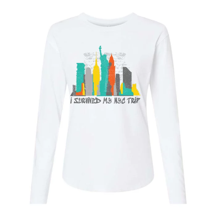 I Survived My Nyc Trip Womens Cotton Relaxed Long Sleeve T-Shirt