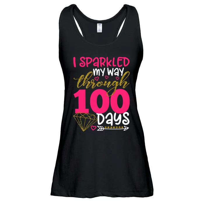 I Sparkled My Way Through 100 Days Of School Ladies Essential Flowy Tank