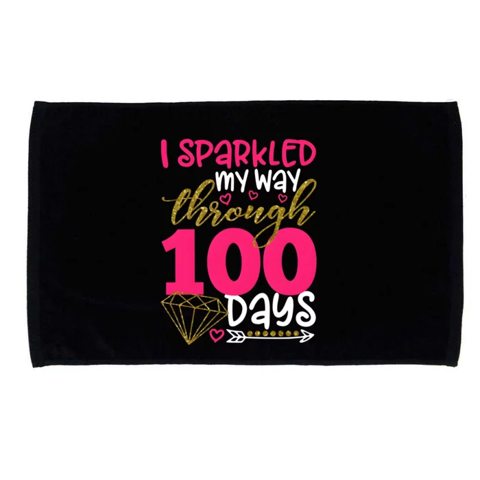 I Sparkled My Way Through 100 Days Of School Microfiber Hand Towel