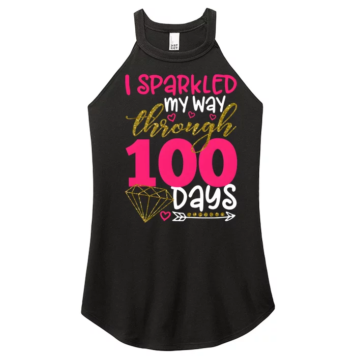 I Sparkled My Way Through 100 Days Of School Women’s Perfect Tri Rocker Tank