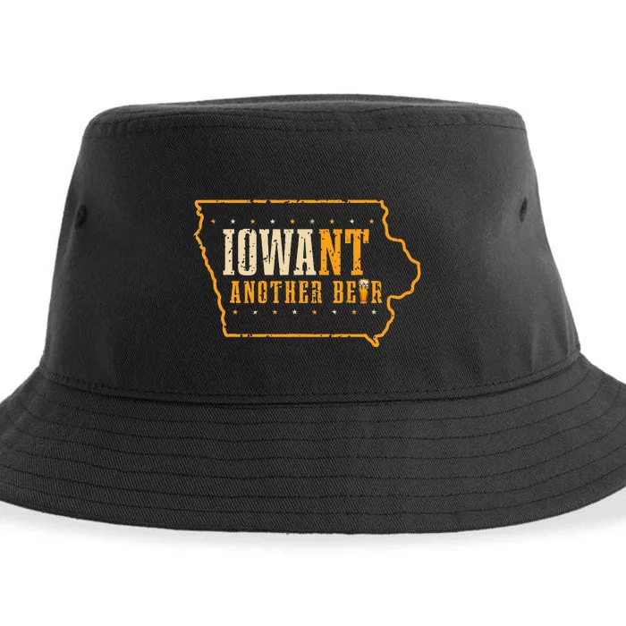 Iowa State Map I Want Another Beer Funny Drinking Sustainable Bucket Hat