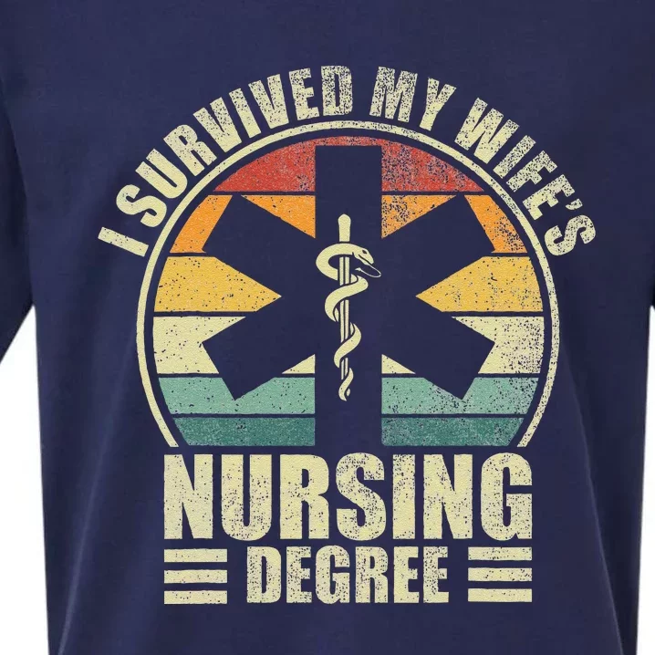 I Survived My WifeS Nursing Degree. Nursing Graduation Sueded Cloud Jersey T-Shirt