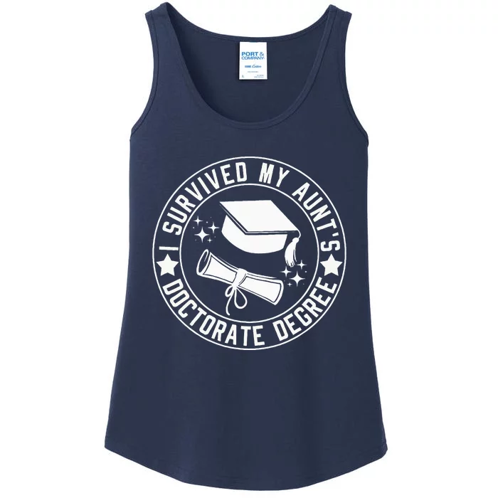 I Survived My AuntS Doctorate Degree School Graduation Ladies Essential Tank