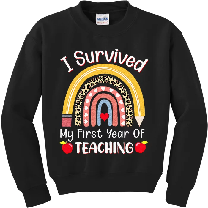 I Survived My First Year Of Teaching Funny New Teacher Joke Kids Sweatshirt