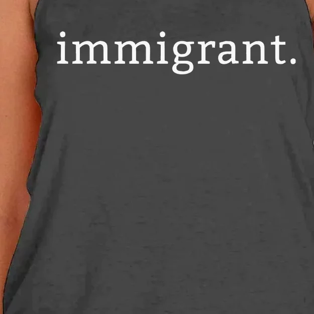 Immigrant Simple Minimalist Antitrump Antiracism Women's Knotted Racerback Tank