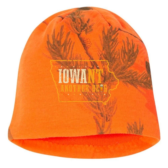 Iowa State Map I Want Another Beer Funny Drinking Kati - Camo Knit Beanie