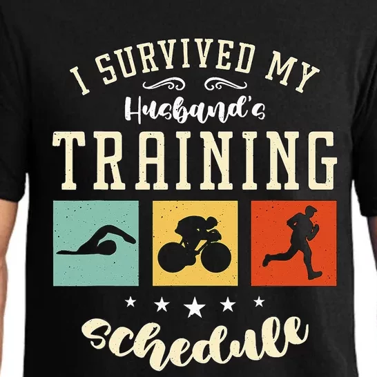 I Survived My Husband's Swim Bike Running Race Triathlon Pajama Set