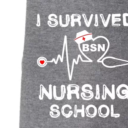 I Survived Nursing School Bsn Stethoscope Nurse Graduation Gift Doggie 3-End Fleece Hoodie