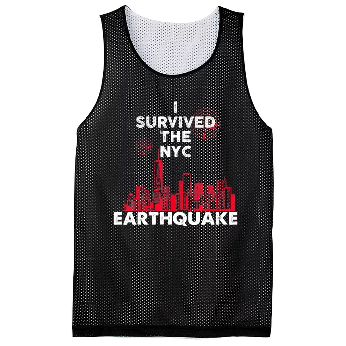 I Survived Nyc Earthquake 2024 Mesh Reversible Basketball Jersey Tank