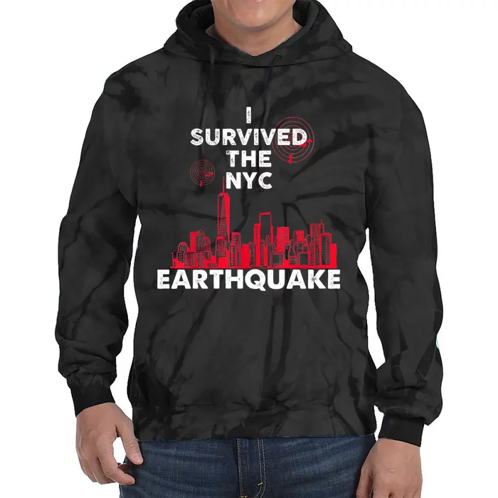 I Survived Nyc Earthquake 2024 Tie Dye Hoodie