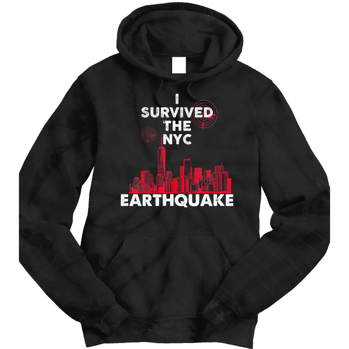 I Survived Nyc Earthquake 2024 Tie Dye Hoodie