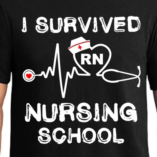 I Survived Nursing School Rn Stethoscope Nurse Graduation Gift Pajama Set