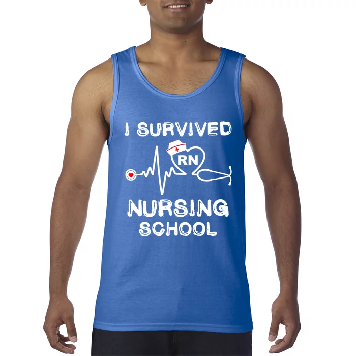 I Survived Nursing School Rn Stethoscope Nurse Graduation Gift Tank Top