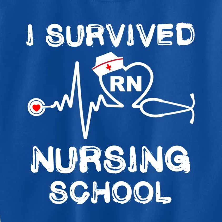 I Survived Nursing School Rn Stethoscope Nurse Graduation Gift Kids Sweatshirt