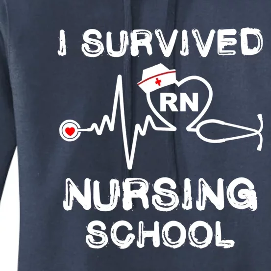 I Survived Nursing School Rn Stethoscope Nurse Graduation Gift Women's Pullover Hoodie