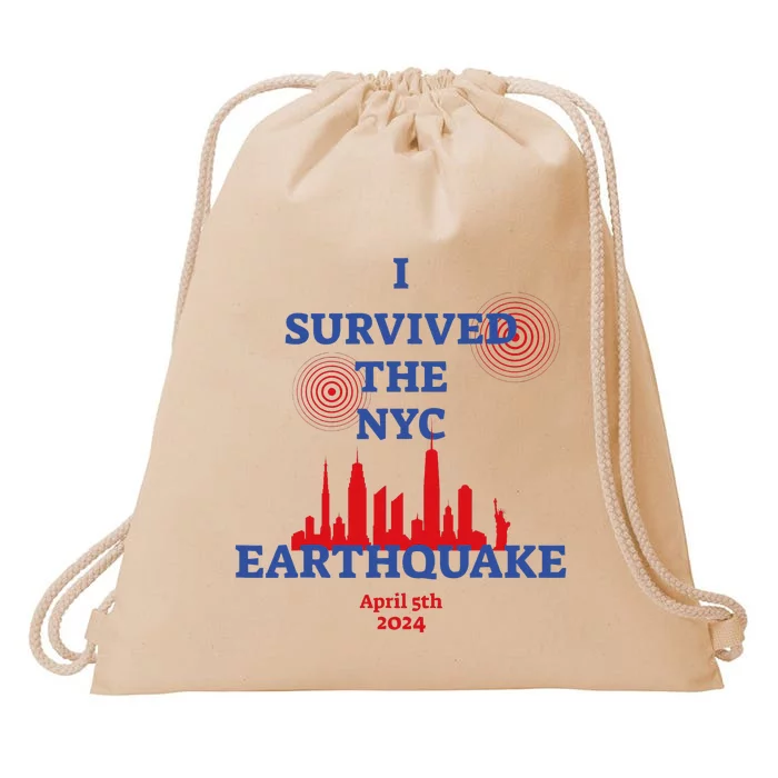 I Survived Nyc Earthquake 2024 Drawstring Bag