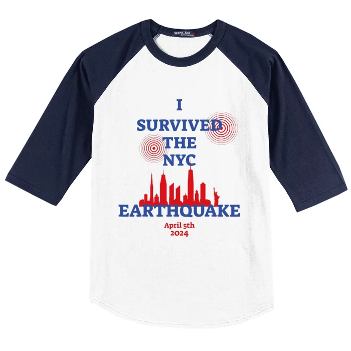 I Survived Nyc Earthquake 2024 Baseball Sleeve Shirt