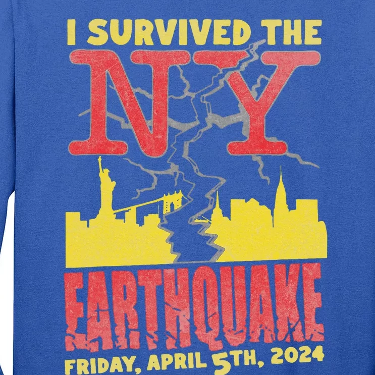 I Survived Nyc Earthquake 2024 Tall Long Sleeve T-Shirt