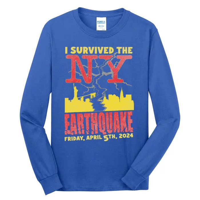 I Survived Nyc Earthquake 2024 Tall Long Sleeve T-Shirt