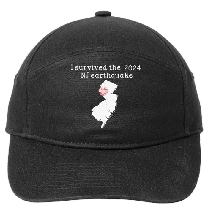 I Survived Nj Earthquake 2024 7-Panel Snapback Hat