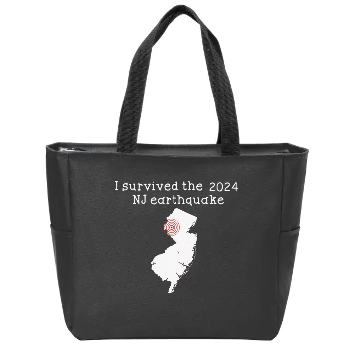 I Survived Nj Earthquake 2024 Zip Tote Bag