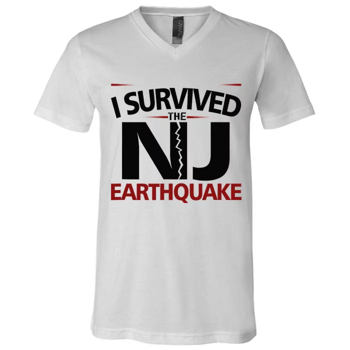 I Survived Nj Earthquake 2024 V-Neck T-Shirt