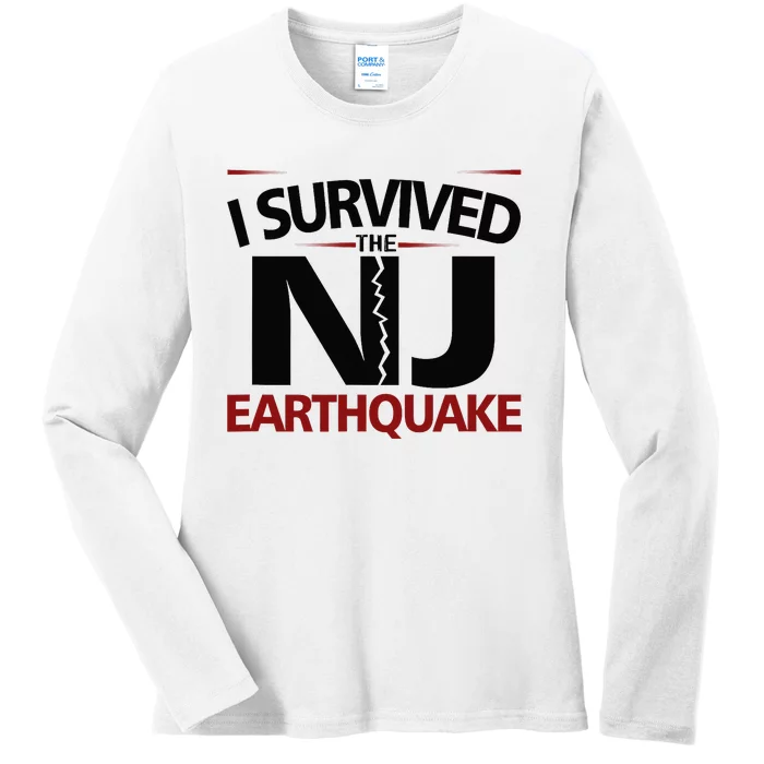 I Survived Nj Earthquake 2024 Ladies Long Sleeve Shirt