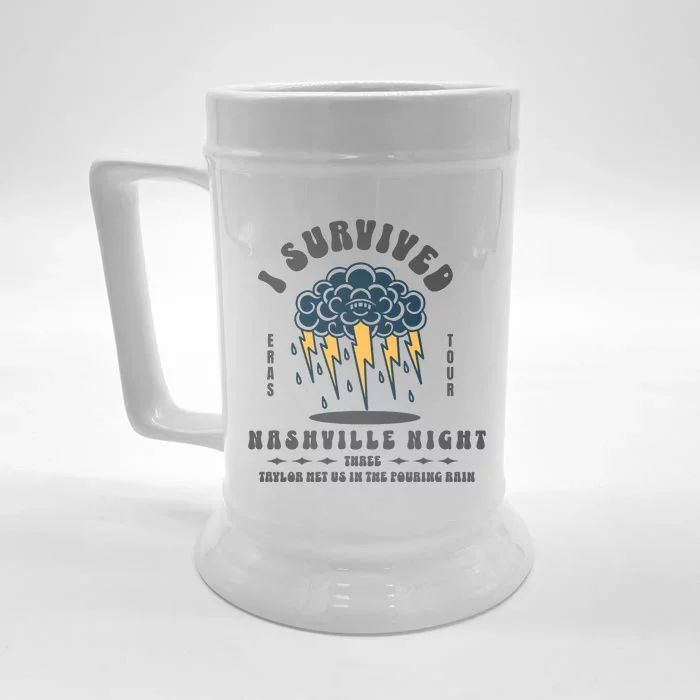 I Survived Nashville Night Three Eras Tour Nashville Night Front & Back Beer Stein