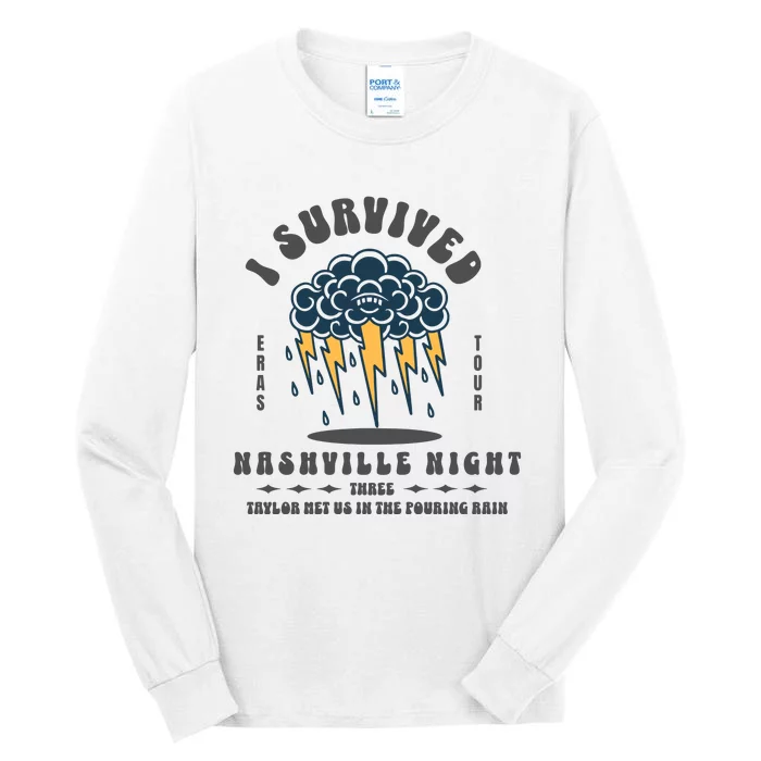 I Survived Nashville Night Three Eras Tour Nashville Night Tall Long Sleeve T-Shirt