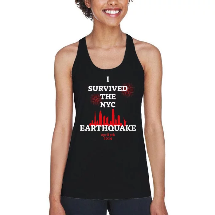 I Survived Nyc Earthquake 2024 Women's Racerback Tank