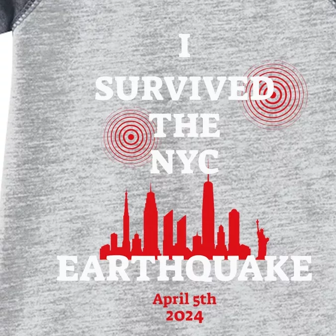 I Survived Nyc Earthquake 2024 Infant Baby Jersey Bodysuit