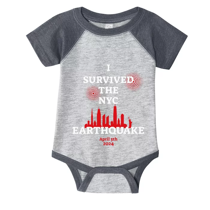 I Survived Nyc Earthquake 2024 Infant Baby Jersey Bodysuit