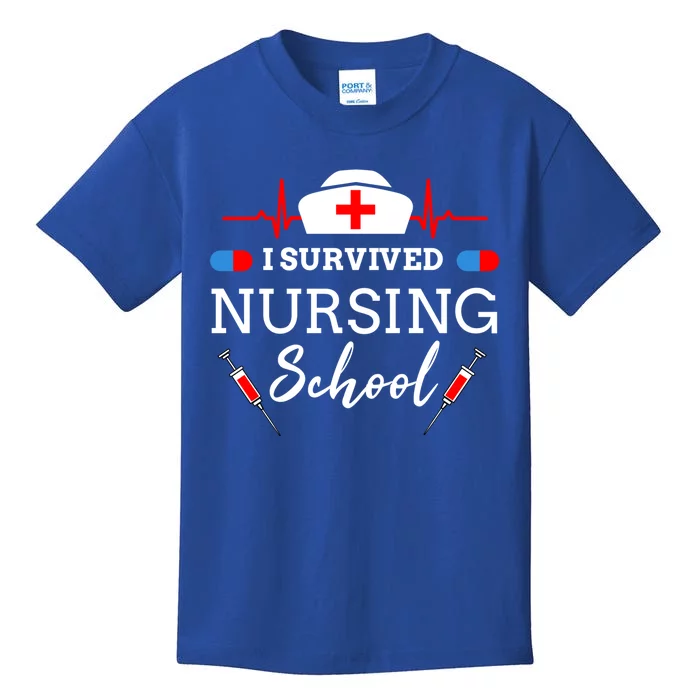 I Survived Nursing School Gift Kids T-Shirt