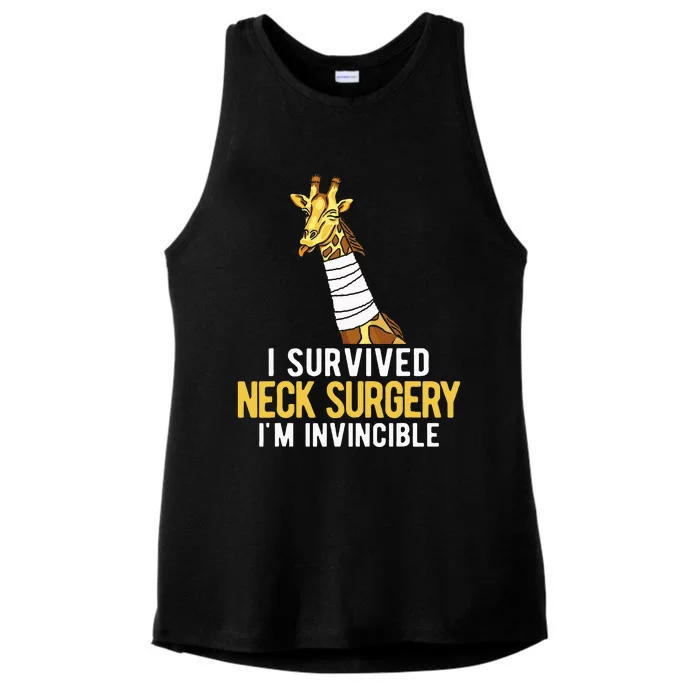 I Survived Neck Surgery Ladies Tri-Blend Wicking Tank