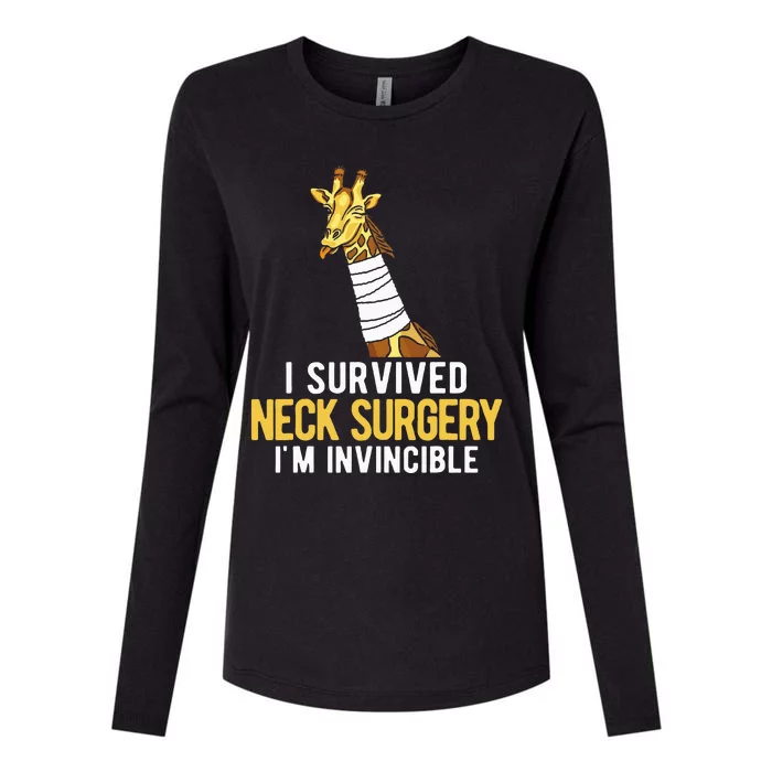 I Survived Neck Surgery Womens Cotton Relaxed Long Sleeve T-Shirt